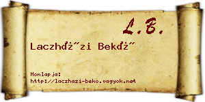 Laczházi Bekő névjegykártya